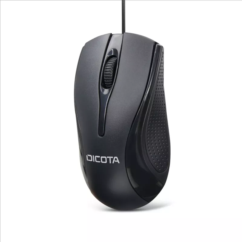 DICOTA - hiiri - molempikätinen - laser - 3 painiketta - johdollinen - USB - musta (D32011)