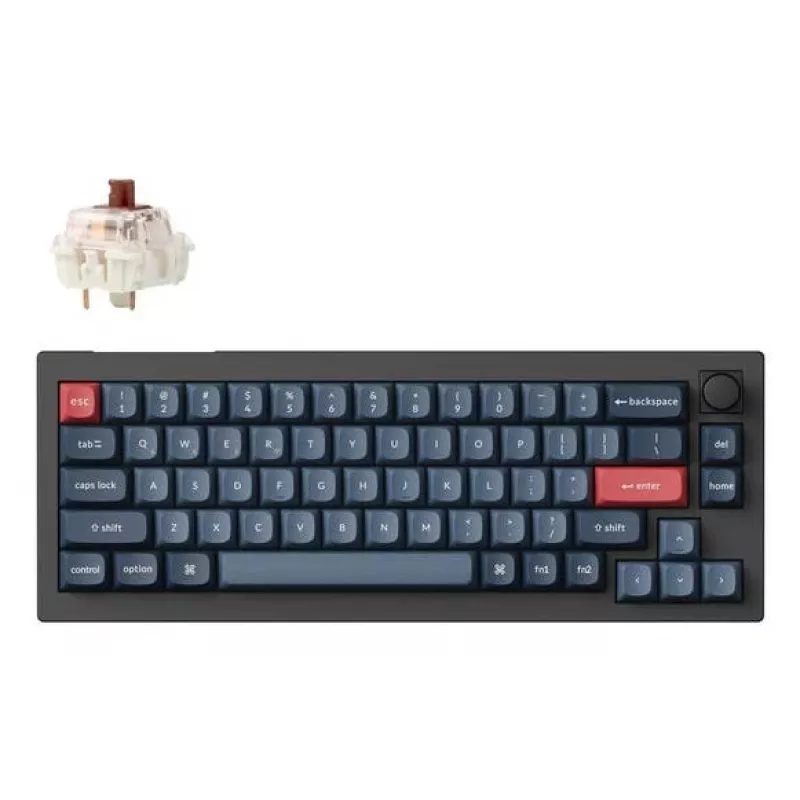 Mekaaninen näppäimistö Keychron V2 MAX Gateron Jupiter Brown -kytkimillä, musta, US-asettelu