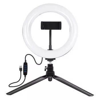 Jalustakiinnike Puluz 20 cm LED-renkaalla vloggaukseen PKT3073B