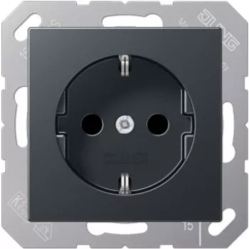 Upotettava pistorasia JUNG A 1520 BF ANM Type-F-pistorasioille, musta
