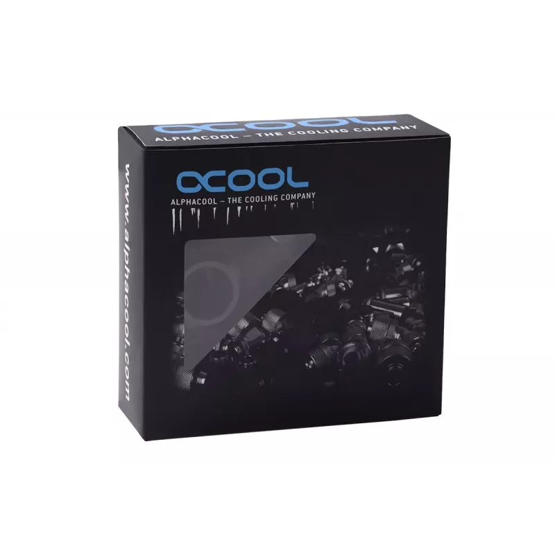 Liitinsarja Alphacool 17475 — messinkiliittimet, musta, Ø 22 mm, K 20 mm