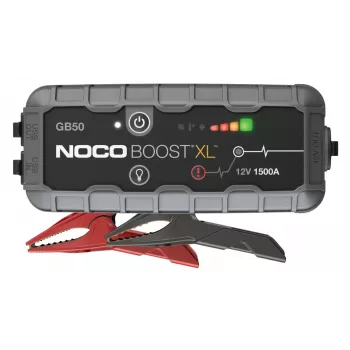 Käynnistysapulaite NOCO GB50 1500 A litiumioni, 35 Wh, IP65, bensiinille enintään 7 L / dieselille enintään 4,5 L, integroitu taskulamppu, USB 5V/2,1A