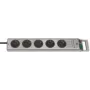 Brennenstuhl 1153340115 Super-Solid Line -pistorasialista 5-osainen 2,5 m H05VV-F 3G1,5, hopea (1153340115)
