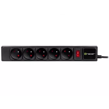 Tracer PowerGear musta 5 AC-pistorasiaa 1,5 m 2300 W