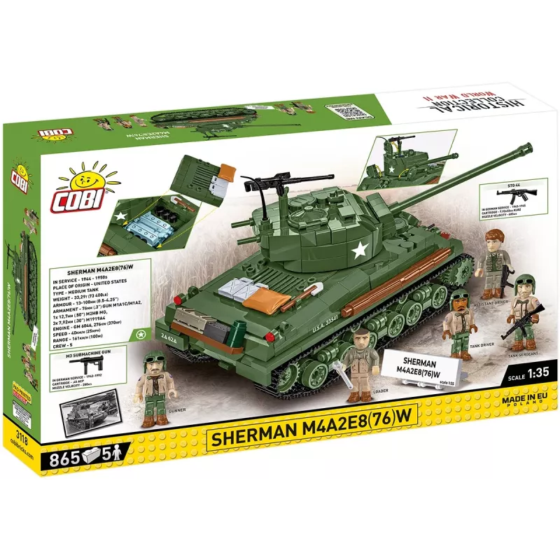 Blocks Sherman M4A2E8 865 rakennuspalikkaa