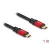 DeLOCK USB-kaapeli USB Type-C uros–uros 10 Gbit/s PD 3.0 100 W 1 m punainen metalli
