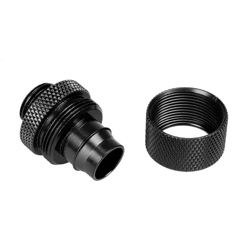 Bitspower G1/4 inch ulkokierteinen kompressioliitin 16/11 mm suora — musta matta