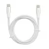 USB-C–USB-C-kaapeli IBOX IKUTC1W 1 m, USB 2.0, 3 A, valkoinen, tekstiilipunos