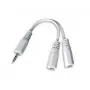 Audiokaapelin jakaja 3,5 mm / 10 cm valkoinen CCA-415W Gembird