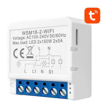 Älykytkinmoduuli Avatto WSM16-W2 WLAN-kaukosäädin, yksikanavainen rele kodin automaatioon