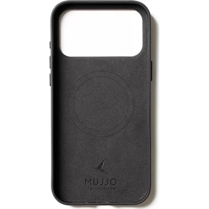 Mujjo Full Leather Case -kotelo iPhone 17 Pro Max musta