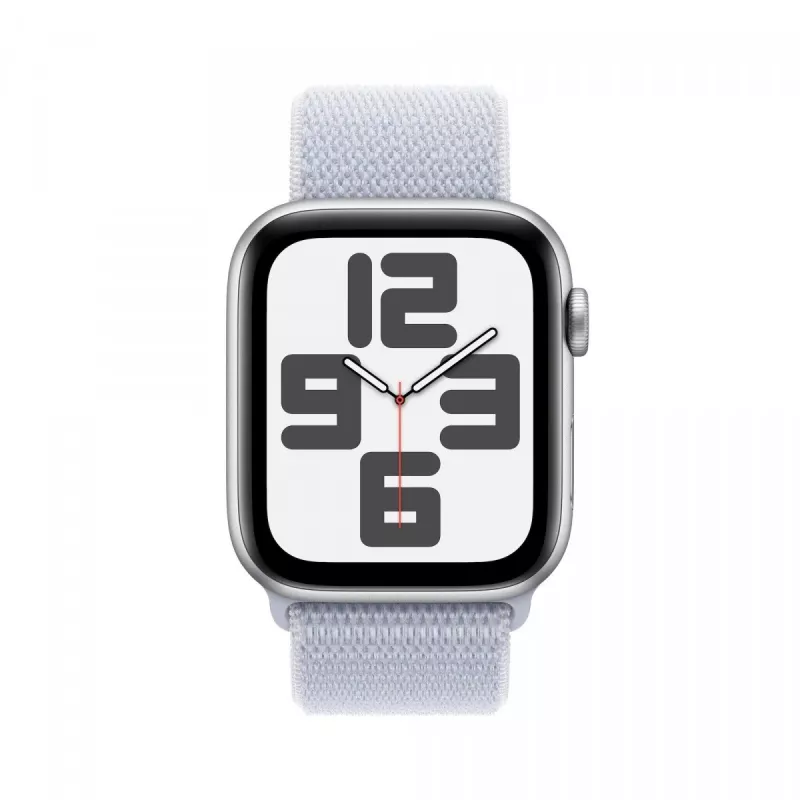 Watch SE GPS + Cellular 44 mm hopea alumiinikotelo Blue Cloud Sport Loop -rannekkeella