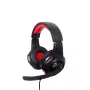 Langallinen pelikuuloke GEMBIRD GHS-U-5.1-01 — Over-Ear, 5.1-tuki, 20–20 000 Hz, 2 m kaapeli, punainen/musta
