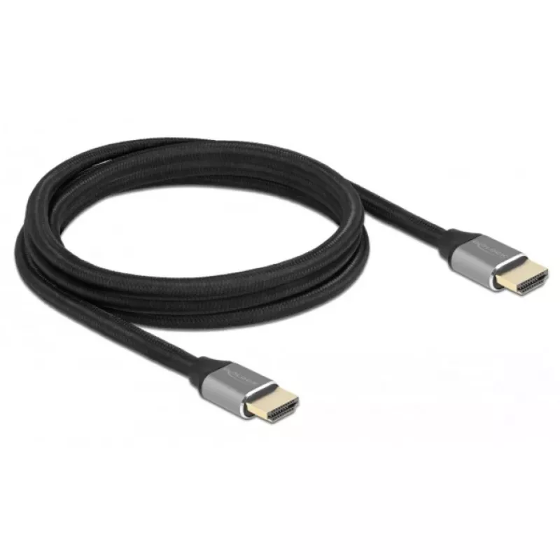 Delock Ultra High Speed HDMI-kaapeli 48 Gbps 8K 60 Hz harmaa 2 m sertifioitu