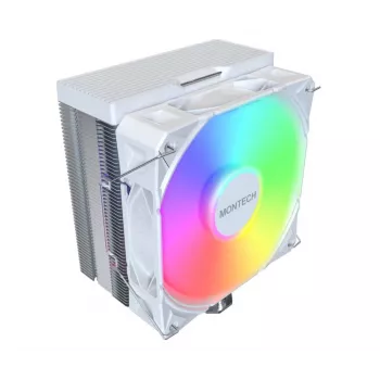Ilmajäähdytin Montech NX400 ARGB 120 mm valkoinen — 270 W TDP, FDB, 156×74×120 mm