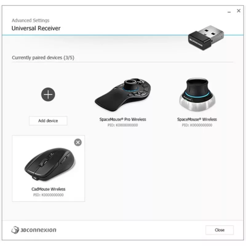 3DCONNEXION universaali vastaanotin