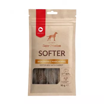 Koiranherkut MACED Softer Beef porkkanalla 100 g — pehmeät nauta- ja porkkanakoulutusherkut aikuisille koirille