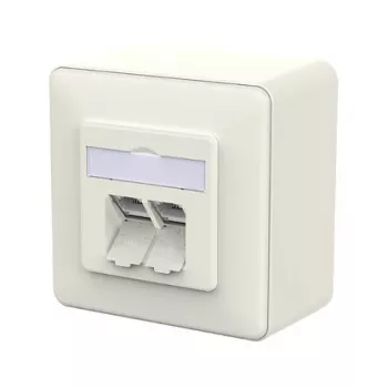 METZ CONNECT -liitäntärasia E-DAT C6A LSA++ 2-kertainen AP puhtaanvalkoinen