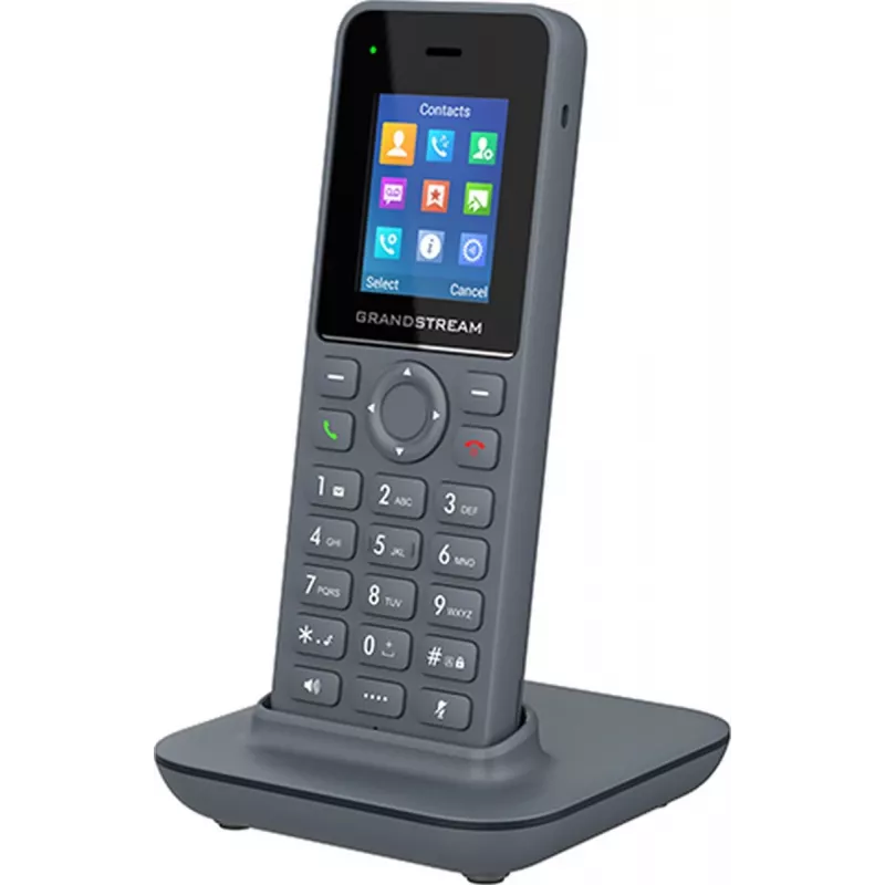 Grandstream DP725 langaton DECT HD -luuri, 1,8 tuuman TFT-värinäyttö, 20 SIP-tiliä/linjaa, push-to-talk, harmaa