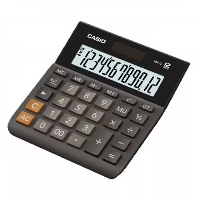 Casio MH-12BK-S 12-numeroinen musta toimistolaskin