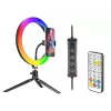 Renkaanmuotoinen valaisin RGB 26 cm jalustalla