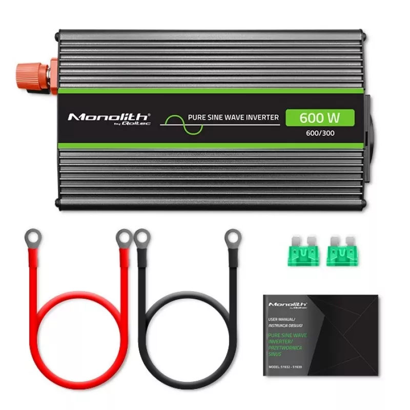 Qoltec Monolith jännitemuunnin auto 600 W 12 V