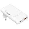 Akyga AK-CH-31 ohut GaN-USB-laturi 65 W, USB-C PD + USB-A, valkoinen