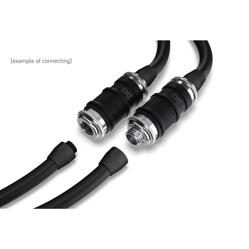 Pikaliitin Alphacool ES BLH1A Push-in Female AG kromi musta matta
