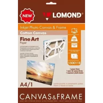Lomond Fine Art Canvas Ultra Bright 340 g/m² A4 1 arkki – ammattimainen mustesuihkukanvas