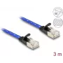 Verkkokaapeli DeLOCK RJ45 litteä Cat.6A 3 m sininen