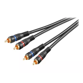 Wentronic Goobay - audiokaapeli - komposiittiaudio - RCA (uros) RCA (uros) - 1,5 m - kaksinkertaisesti suojattu koaksiaalikaapeli - musta (50032)