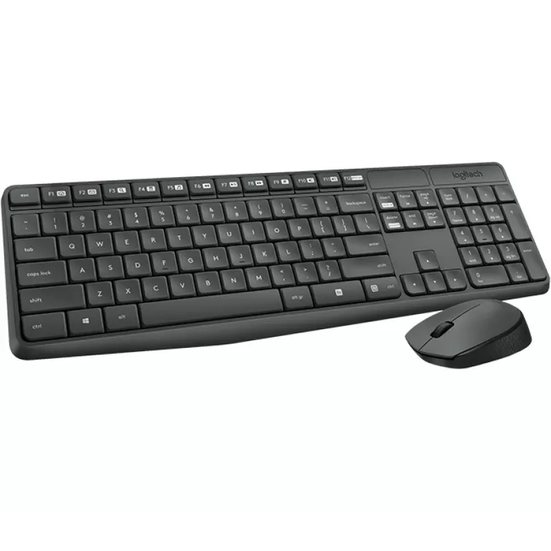 Logitech MK235 langaton näppäimistö ja hiiri yhdistelmä täysikokoinen harmaa