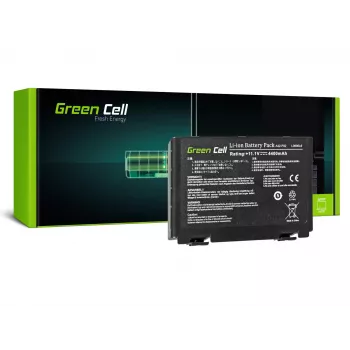 Akku Green Cell AS01 ASUS K40 K50 K60 K70 X70, Li-Ion 10,8 V 4400 mAh, 6 kennoa, musta