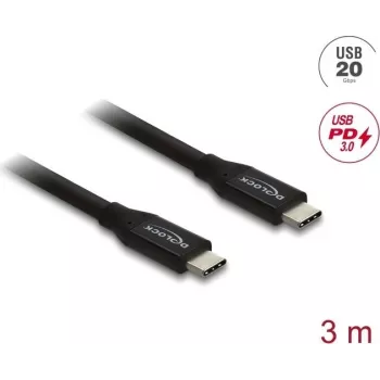 USB-koaksiaalikaapeli DELOCK 20 Gbit/s PD 3.0 60 W (malli 81708)