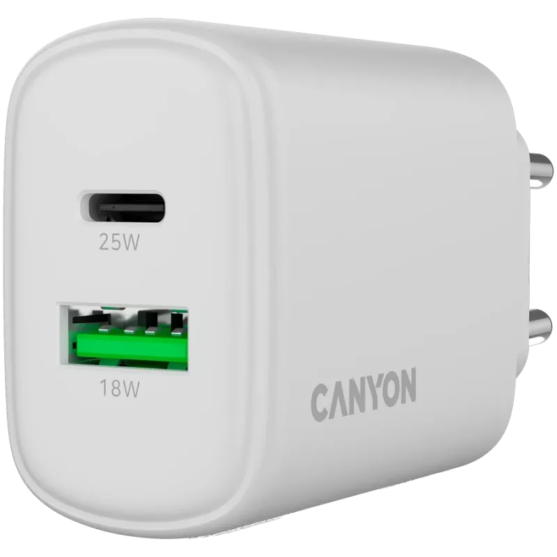 CANYON laturi OnCharge 250 25W 1xPD 1xQC EU valkoinen