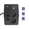Qoltec Monolith UPS kaksoismuunnos online 0,65 kVA 360 W 2 pistorasiaa