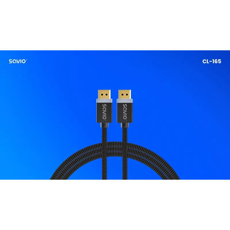 DisplayPort-kaapeli Savio CL-165 1 m musta