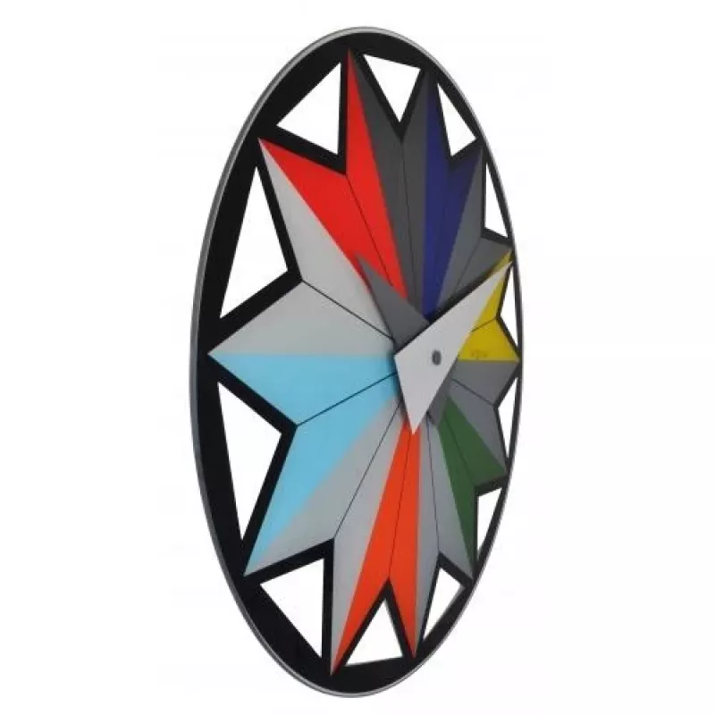 NeXtime kello 8163 Circus, Ø43 cm, seinäkello, musta/monivärinen