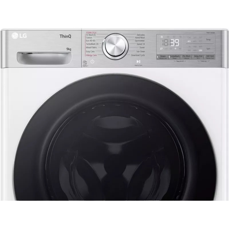 LG F2WR909P3W pesukone, 9 kg, 47,5 cm, 1200 kierr./min