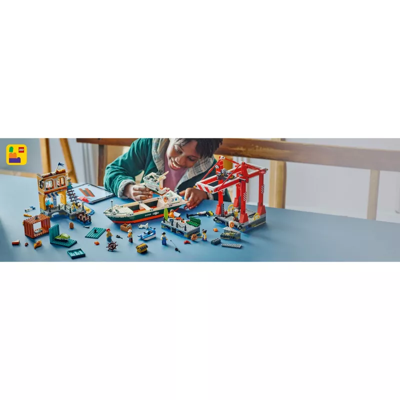 LEGO CITY 60422 merenrantasatama rahtilaivalla