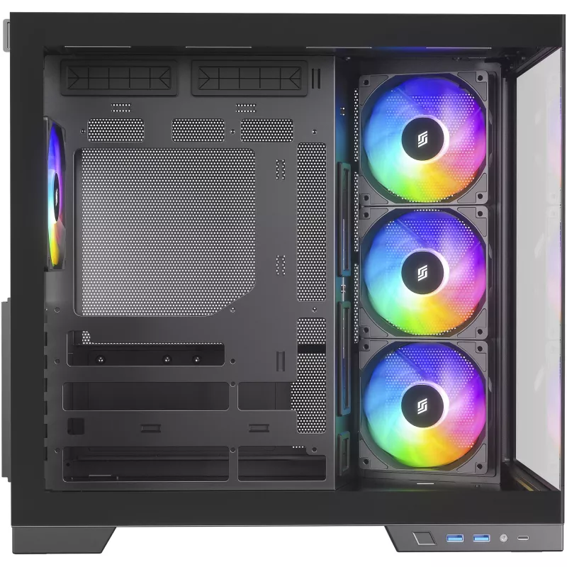 Silentware View A-RGB musta PC-kotelo VIEWmusta — Mid Tower -kotelo A-RGB-valaistuksella