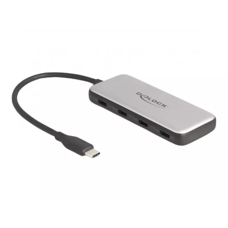 DeLOCK 64261 USB 3.2 Gen 1 Type-C -keskitin 10000 Mbit/s musta harmaa