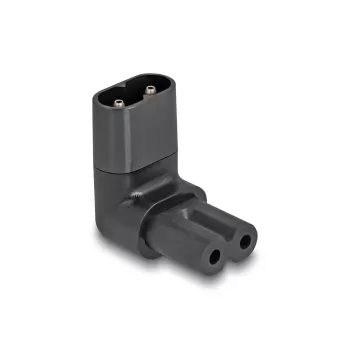 DeLOCK verkkosovitin IEC 60320 C8 C7 pistorasia 2,5 A 90° musta