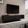 4D ONDA -TV-taso 200x40x35-54 musta (seisova tai seinäkiinnitteinen)