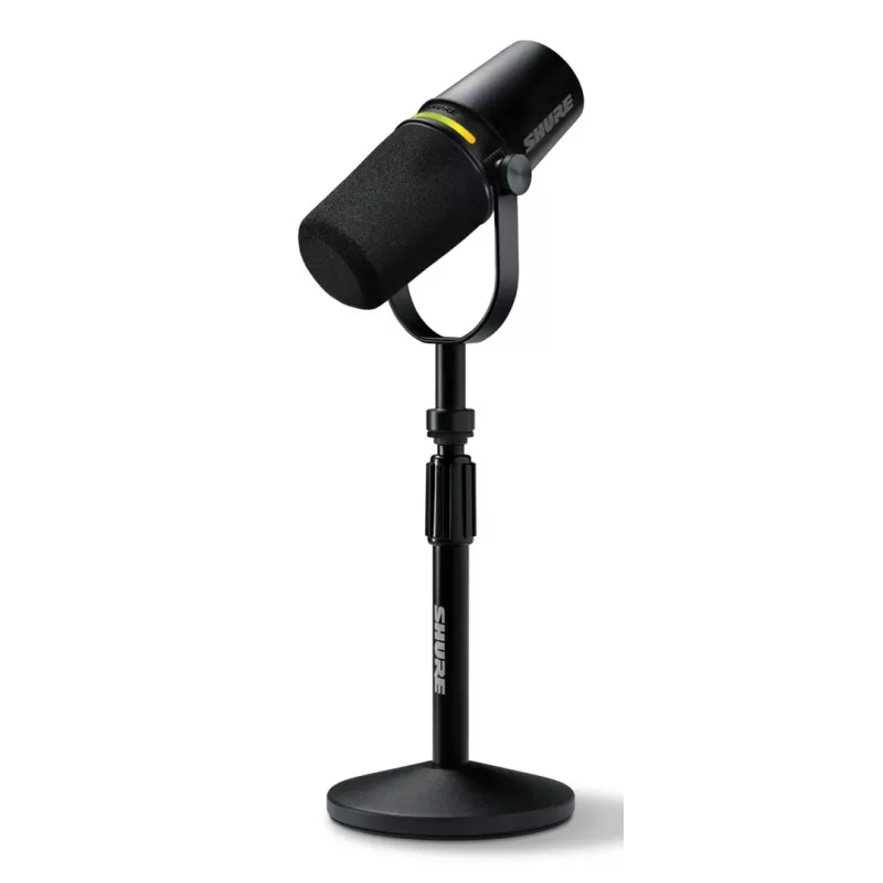 Shure MV7+-K-BNDL - puhe-/laulumikrofoni XLR/USB-C-liitännällä, musta + pöytäteline GATOR
