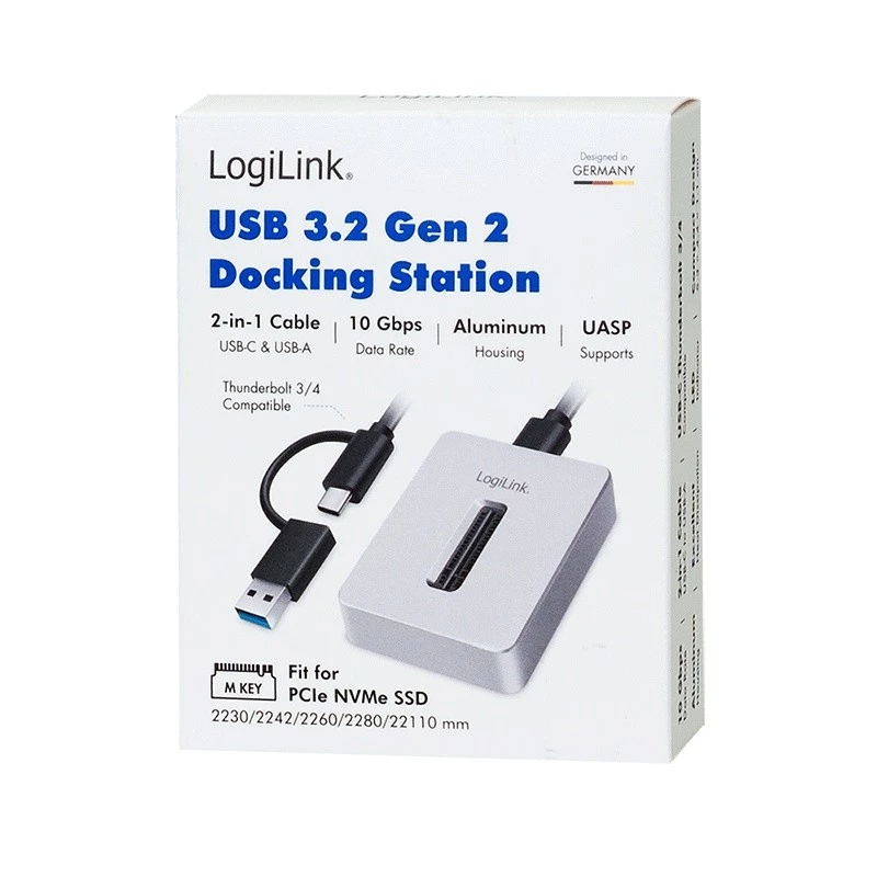 Telakointiasema 1 portti USB 3.2, M.2 NVMe