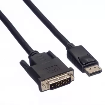 Roline - videokaapeli - DisplayPort (uros) – DVI-D (uros) - 2 m - peukaloruuvit - musta