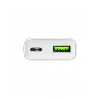 Virtalähde NATEC Ribera NUC-2376 — 1× USB-A, 1× USB-C, 3 A lähtö