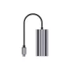 USB-C–RJ45-sovitin Unitek U1343AGY01 — 5 Gbit/s Ethernet, USB-C (uros) – RJ45 (naaras), harmaa, 0,15 m kaapeli