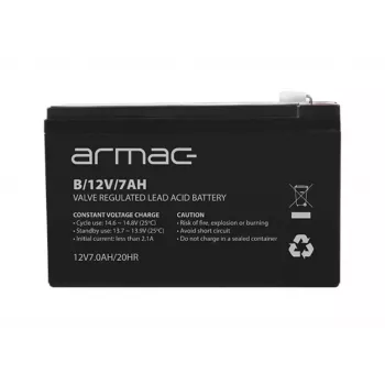 UPS-akku ARMAC B/12V/7AH — lyijyhyytelö 12V 7Ah, 110A max. purkuvirta, ABS-kotelo